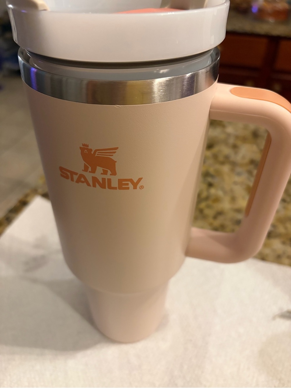 Stanley Pale Pink Insulated Travel Mug with Handle